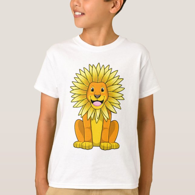Camiseta Leão com Flor de Girassol (Frente)