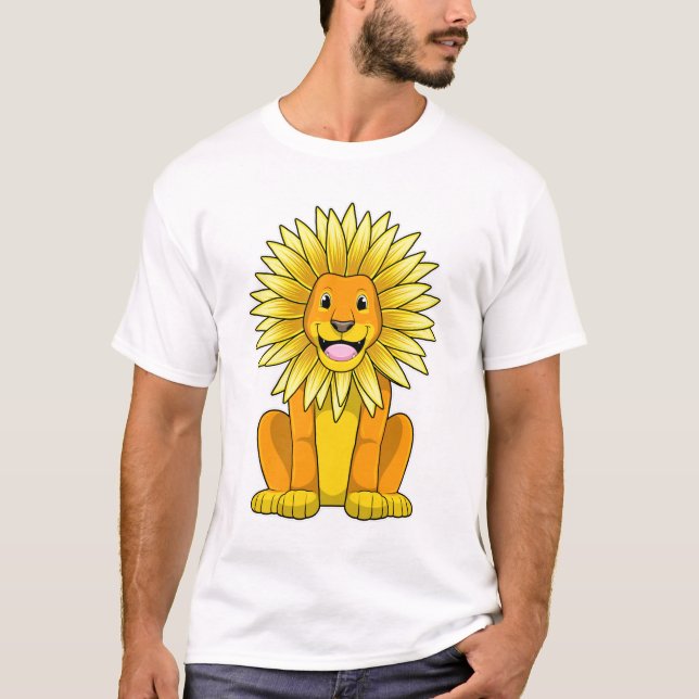 Camiseta Leão com Flor de Girassol (Frente)