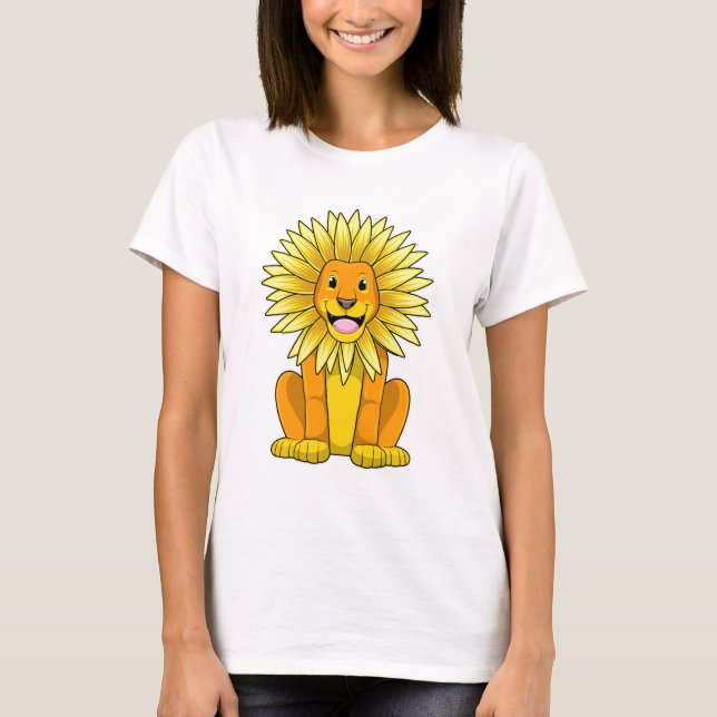 Camiseta Leão com Flor de Girassol (Frente)