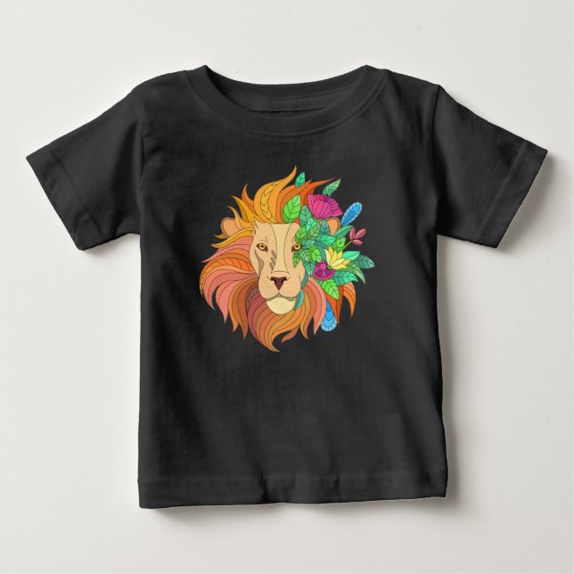 Camiseta leão com flores (Frente)