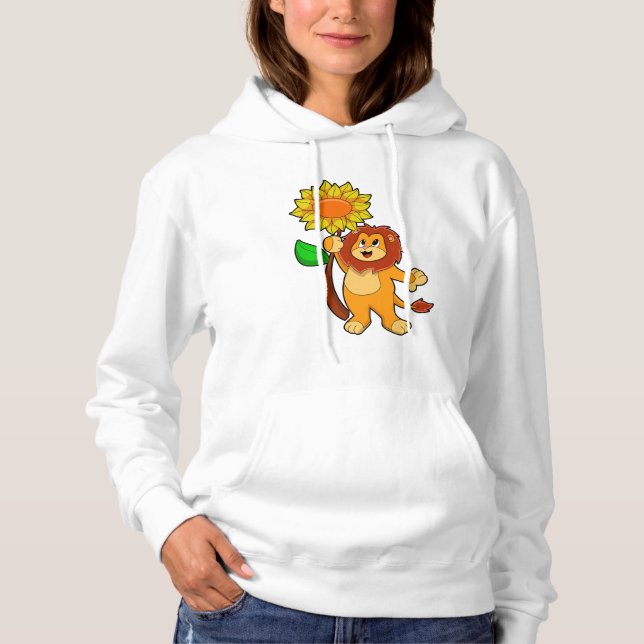 Camiseta Leão com girassol florescente (Frente)