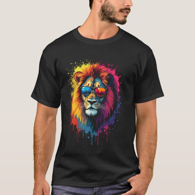Camiseta Leão com óculos coloridos (Frente)