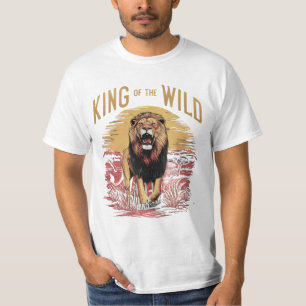 Camiseta Leão com Palavras: Rei dos Selvagens