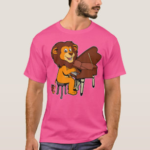 Camiseta Leão Cômico Toca Piano