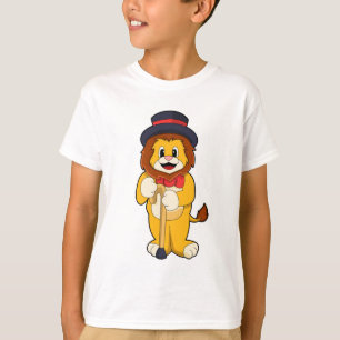 Camiseta Leão como cavalheiro com chapéu