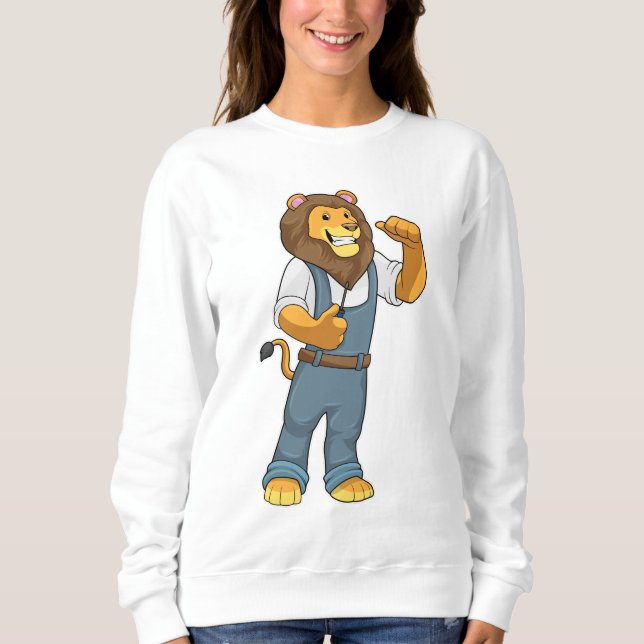 Camiseta Leão como chave de fenda Handyman (Frente)
