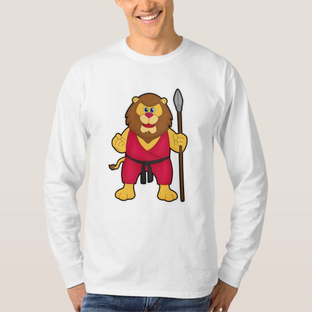 Camiseta Leão como guerreiro com lança (Frente)