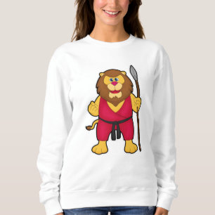 Camiseta Leão como guerreiro com lança