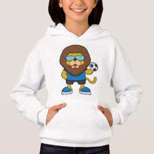 Camiseta Leão como jogador de futebol com futebol