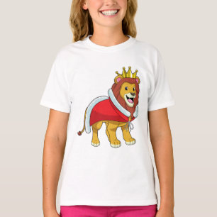Camiseta Leão como Rei com Coroa e Cabo