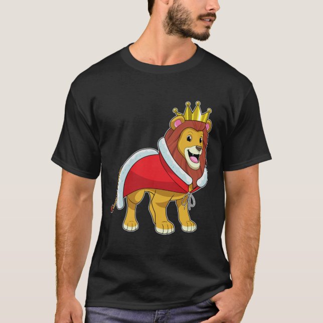 Camiseta Leão como Rei com Coroa e Cabo (Frente)
