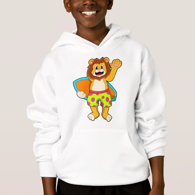 Camiseta Leão como Surfer com Surfboard (Frente)