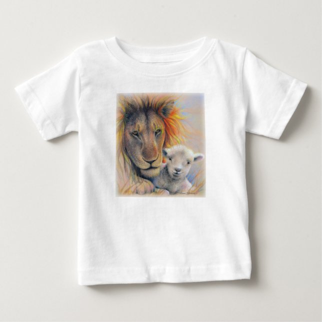 Camiseta "Leão & Cordeiro", Bebê (0-24 meses) (Frente)