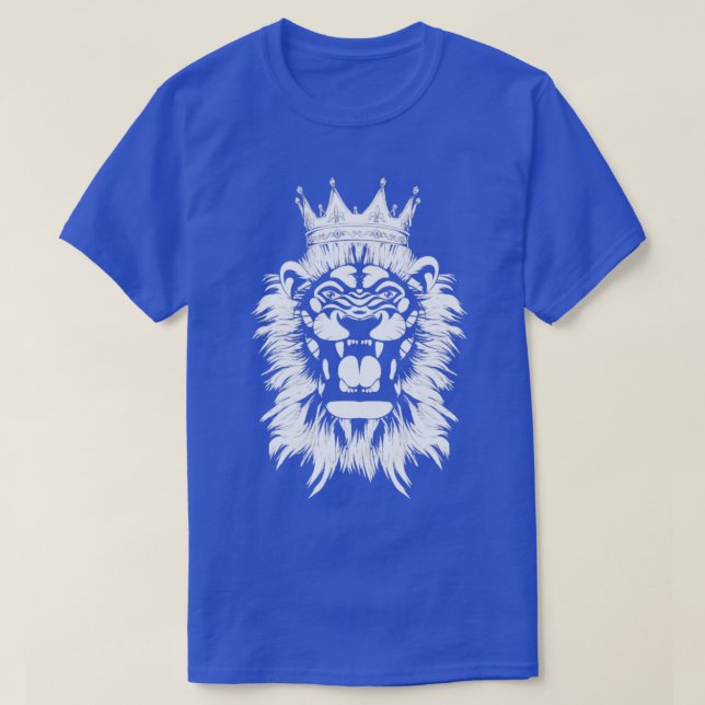 Camiseta Leão-Coroa Rei Lion Roaring (Frente do Design)