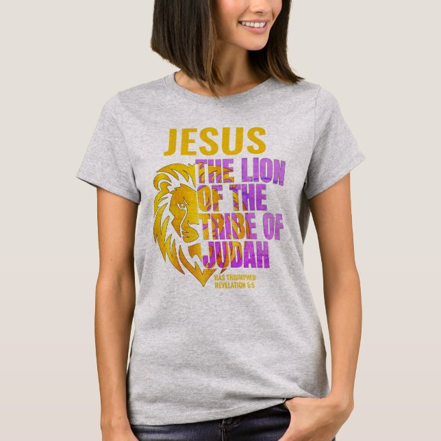 Camiseta Leão Cristão da Tribo de Judah JESUS (Frente)