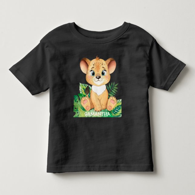 Camiseta Leão da Vida Selvagem Doce  (Frente)