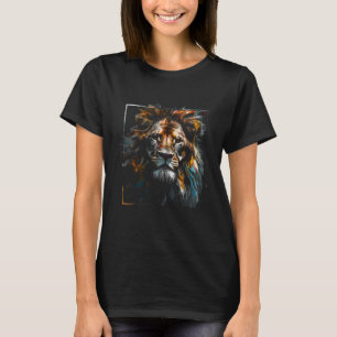 Camiseta Leão de Arte - Leão de Zoo de Motif Amante de os a
