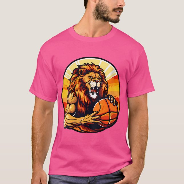 Camiseta Leão de basquete feminino (Frente)