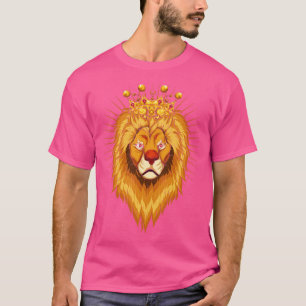 Camiseta Leão de Coroa Animal do Zoo Africano