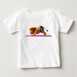 Camiseta Leão de desenho animado 3D engraçado praticando yo