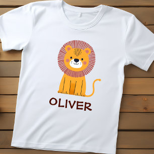 Camiseta Leão de Desenho Animado Fofo Personalizado