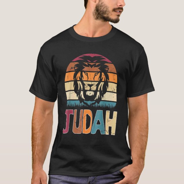 Camiseta Leão De Homens De Vestuário Israelitas Judah Hebra (Frente)