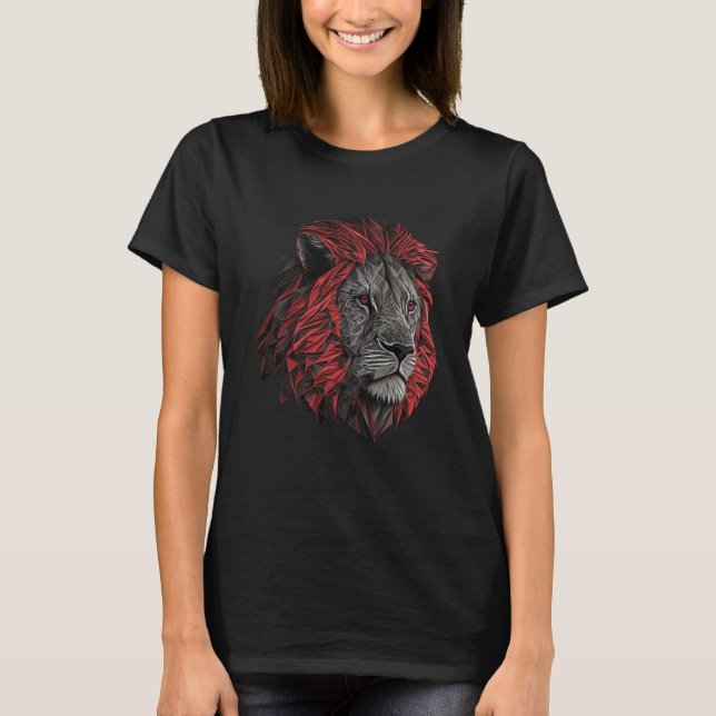 Camiseta Leão de impressão animal (Frente)