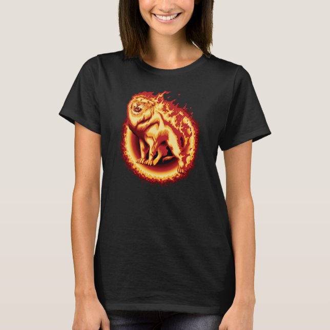 Camiseta Leão de incêndio itinerante (Frente)