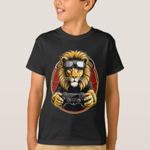 Camiseta Leão de jogos de VR Eu preferiria estar jogando Ta