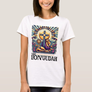 Camiseta Leão de Judá Homens Mulheres Vintage Animal Religi