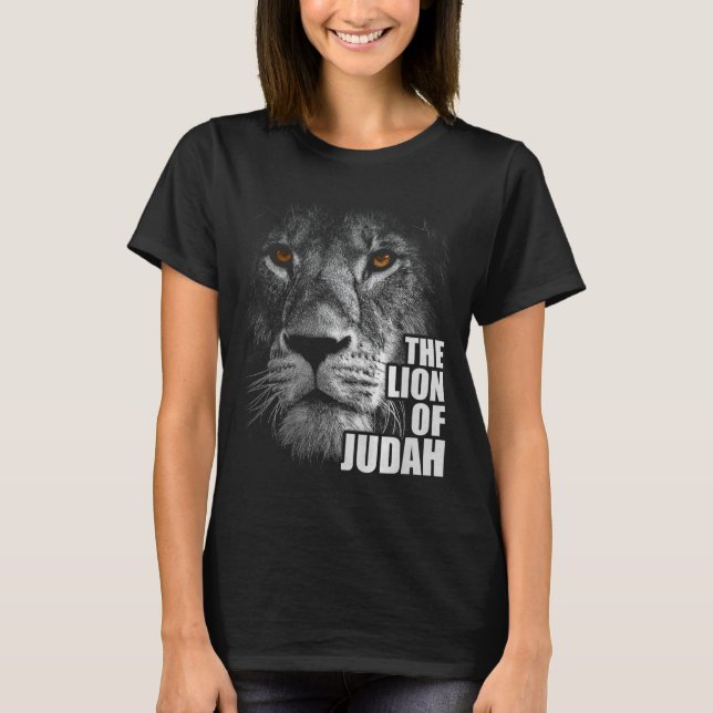 Camiseta Leão de Judá Jesus Fé Cristã Sobre o Medo Prem (Frente)