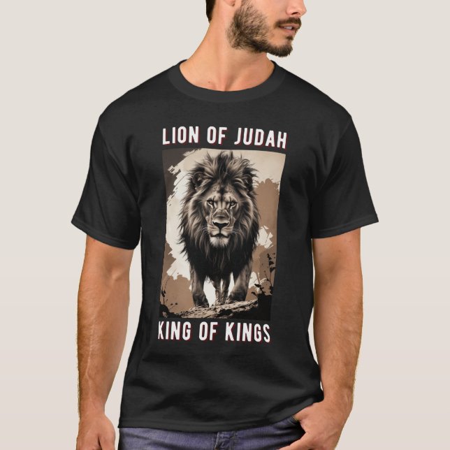 Camiseta Leão de Judá Rei dos Reis Cristão (Frente)