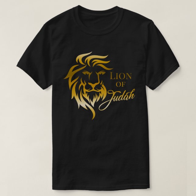 Camiseta Leão de Judah Ouro Amarelo Evangélico (Frente do Design)