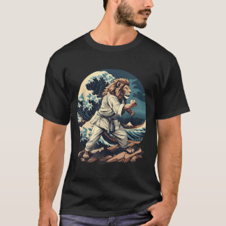 Camiseta Leão de Kickboxing Ondas de Taekwondo Jiu-Jitsu Mm