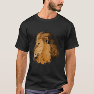 Camiseta Leão-de-Mão-Mano Africano Selvagem Detalhada
