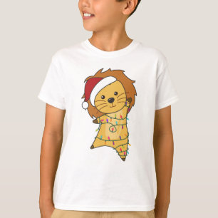 Camiseta Leão de Natal Neve Animais de inverno Leões