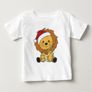 Camiseta Leão de Natal Neve Animais de inverno Leões