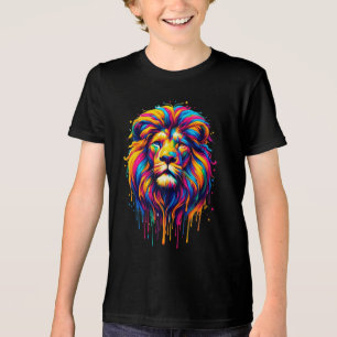 Camiseta Leão de perfuração de pintura