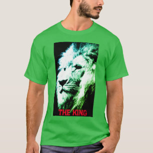 Camiseta Leão de Pop de Arte Verde de Shamrock Moderno Eleg