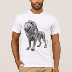Camiseta Leão de Prata Celta Majestoso com Nó Intrincado Pa