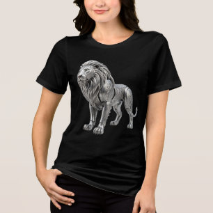 Camiseta Leão de Prata Celta Majestoso com Nó Intrincado Pa