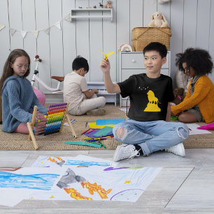 Camiseta Leão de Vida Selvagem Vazando Pássaros Céus Crianç