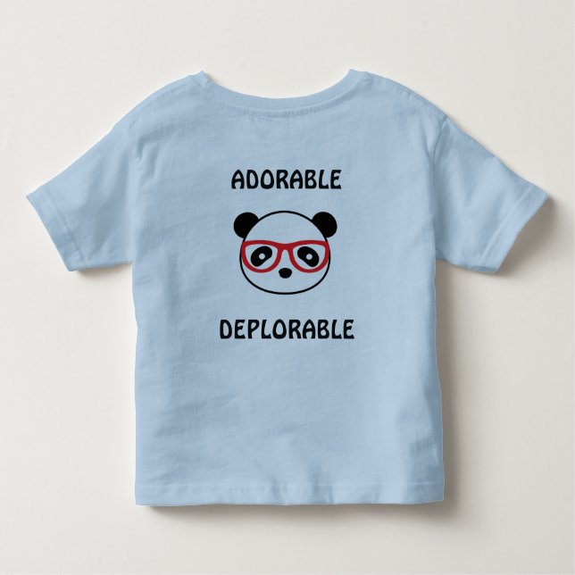 Camiseta Leão Deplorável Adorável com Criança do Urso Panda (Verso)
