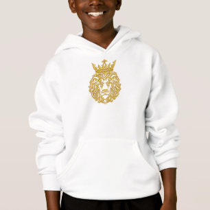 Camiseta Leão Dourado com Coroa - Estilo de Bordado Majesto
