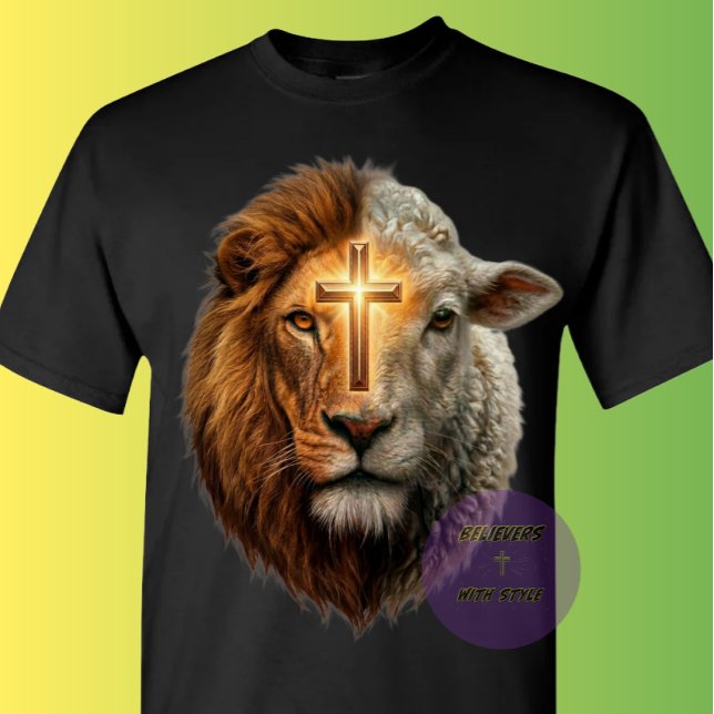Camiseta Leão e Cordeiro (Criador carregado)