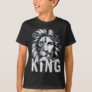 Camiseta Leão E Jesus Rei Desenho De Fé Cristã