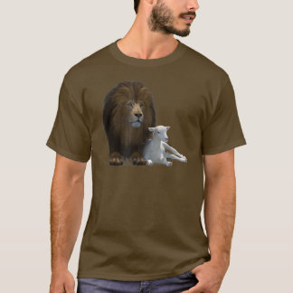Camiseta Leão E Lamb Atravessam Jesus Cristo YahshuaLion De