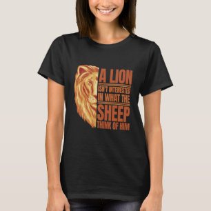 Camiseta Leão e Ovelhas Pensam no Gráfico Motivacional