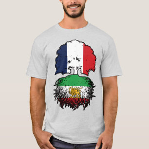 Camiseta Leão e Sol de Raízes Iranianas Cultivados na Franç