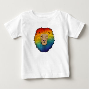 Camiseta Leão em cores arco-íris
